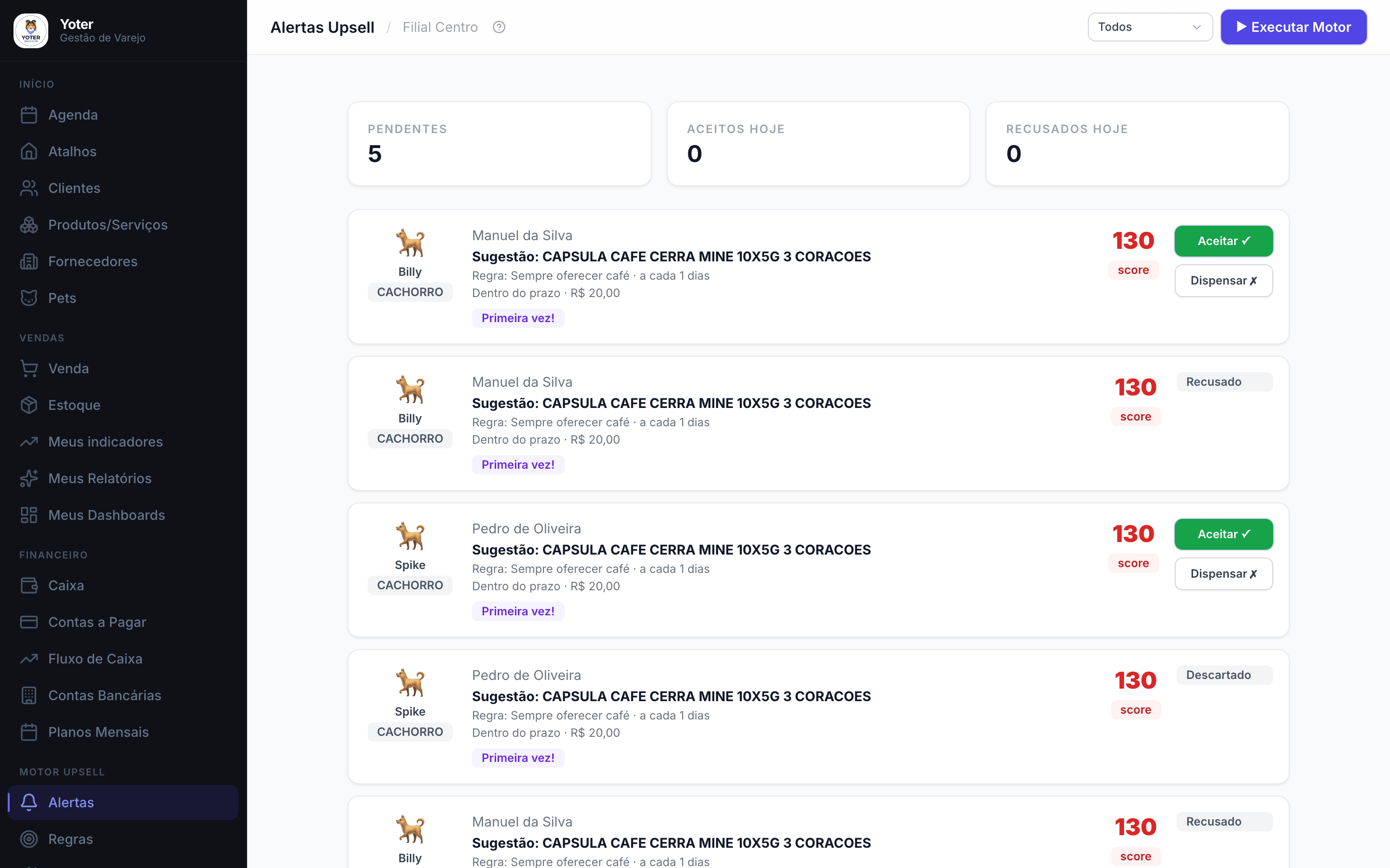 Motor Upsell · IA — A IA sugere a próxima venda — automaticamente